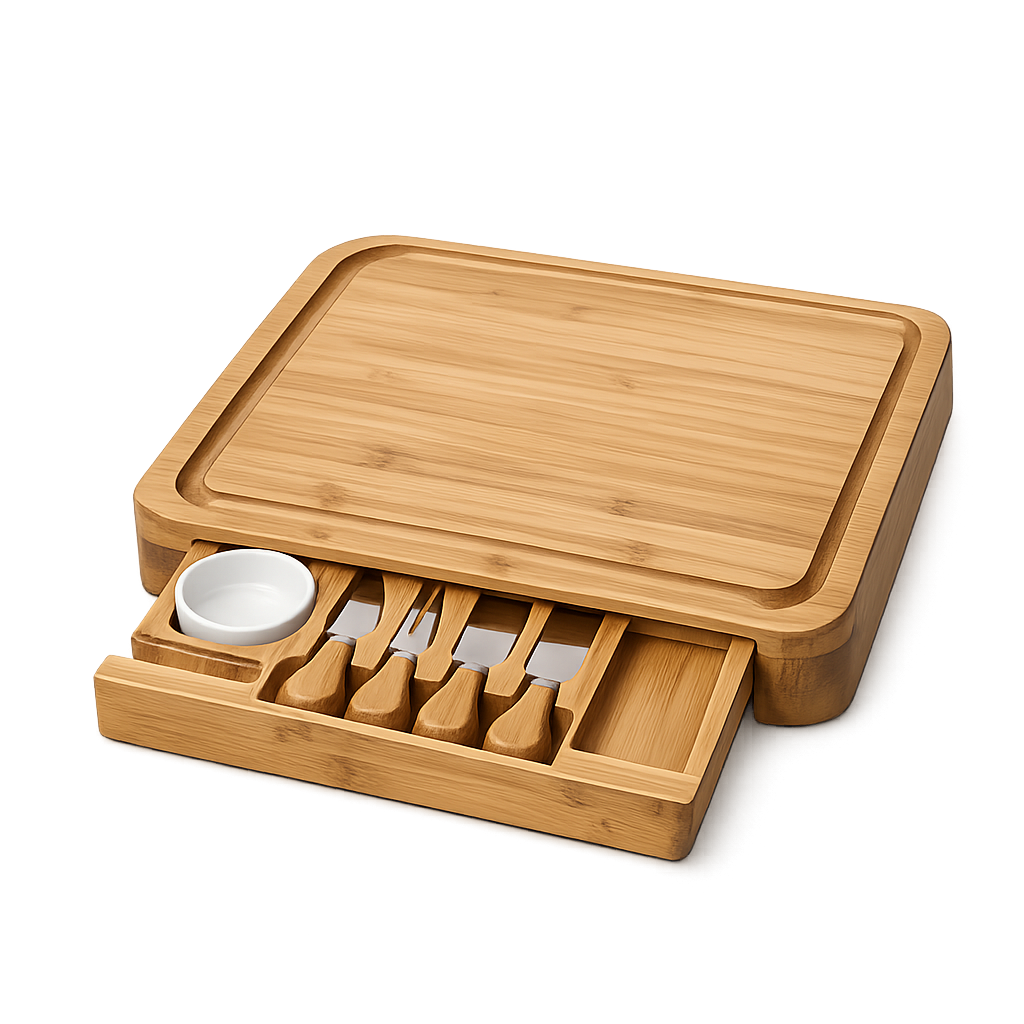 Bamboo Cheese Board Set