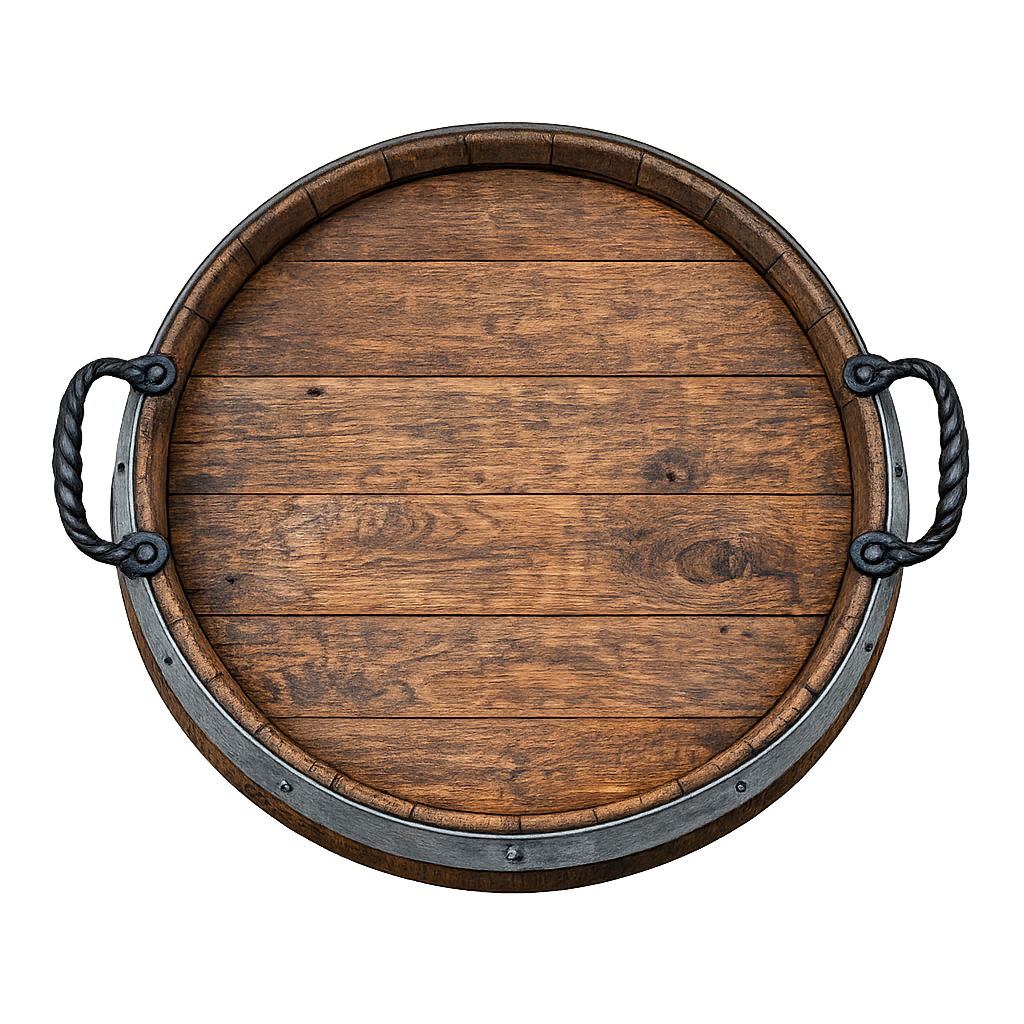 Barrel Wood Serving Tray