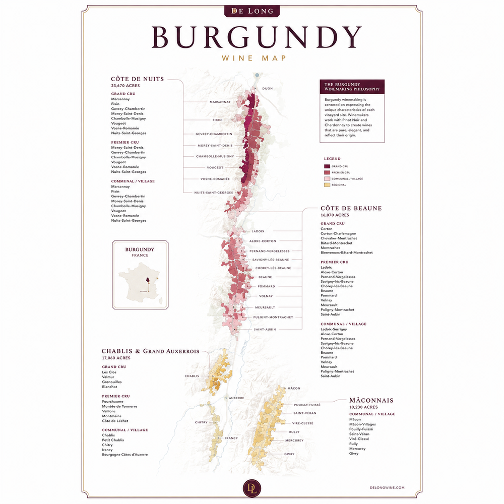 Burgundy Wine Map