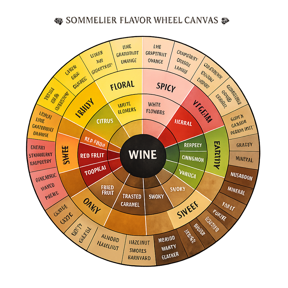 Sommelier Flavor Wheel Canvas