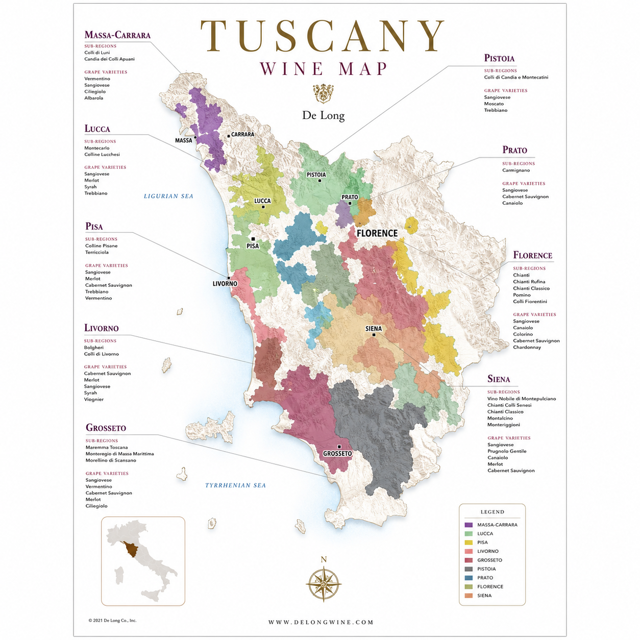 Tuscany Wine Map