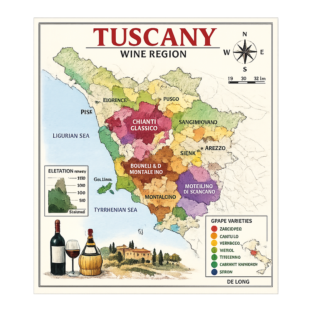 Tuscany Wine Region Poster