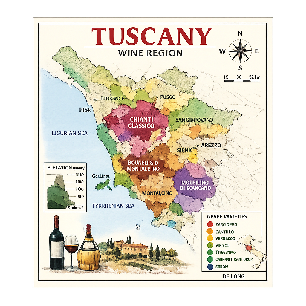 Tuscany Wine Region Poster