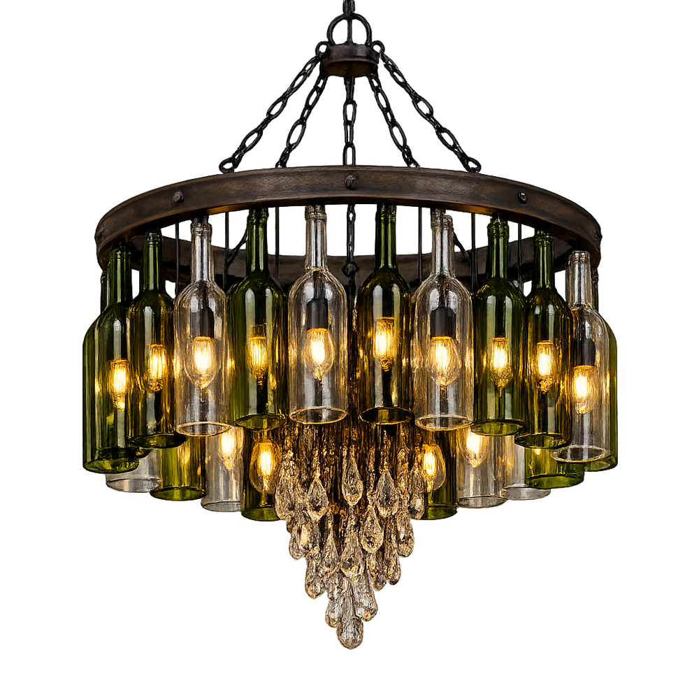 Wine Bottle Chandelier