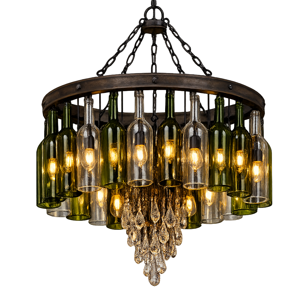 Wine Bottle Chandelier