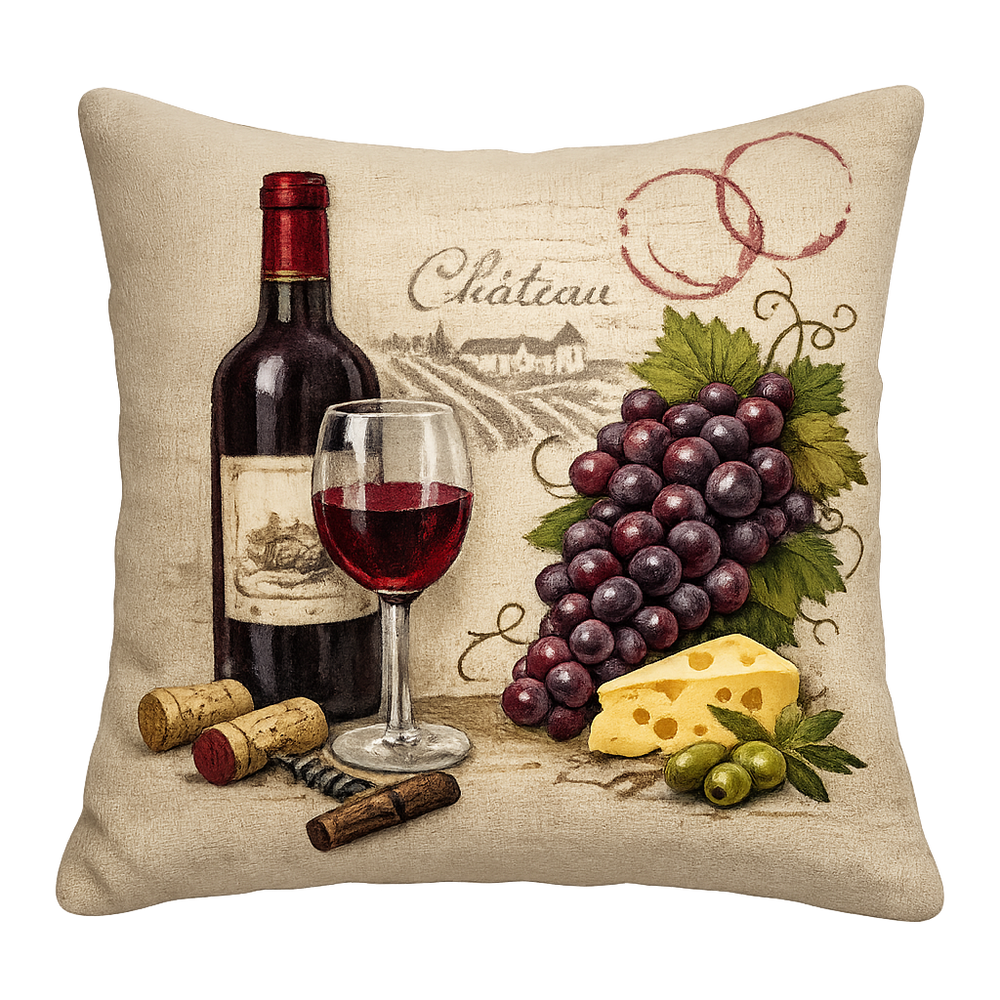 Wine Inspired Throw Pillow