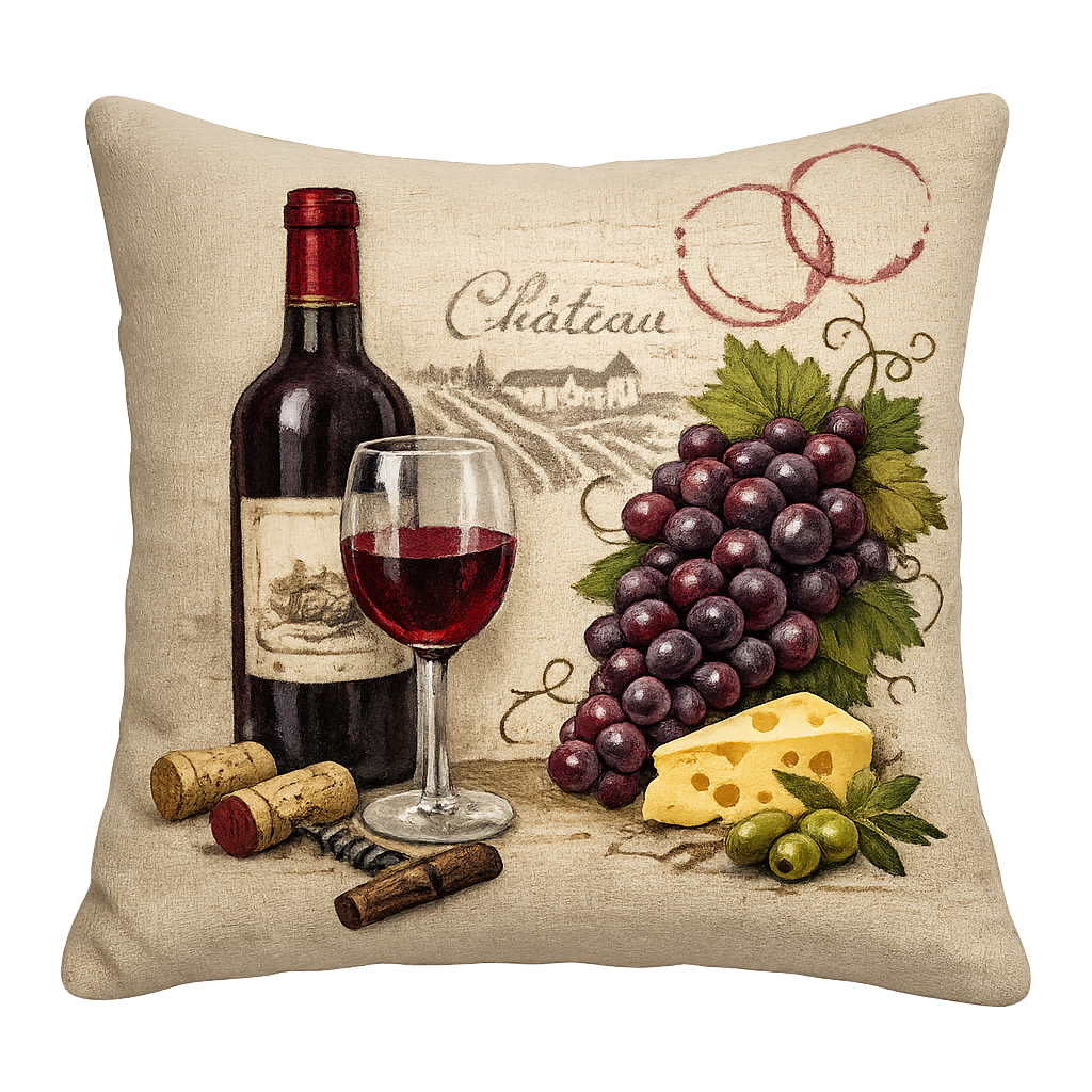 Wine Inspired Throw Pillow